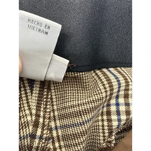 Ava & Viv Mid-Rise Plaid Pants Womens Size 22W Brown Career Plus Size Stretch - Picture 8 of 15